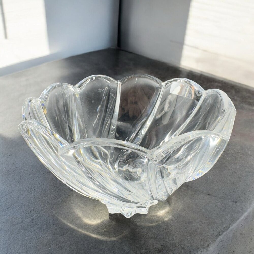 Marquis by Waterford Clear Heavy Crystal Dish Bowl Scalloped Windflower Germany